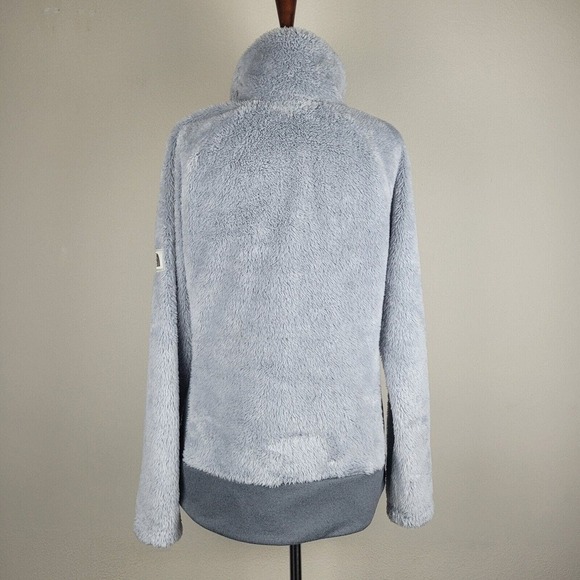The North Face Jacket Medium Gray Furry Fleece Zip Color Block Warm NF0A338M - Picture 3 of 8